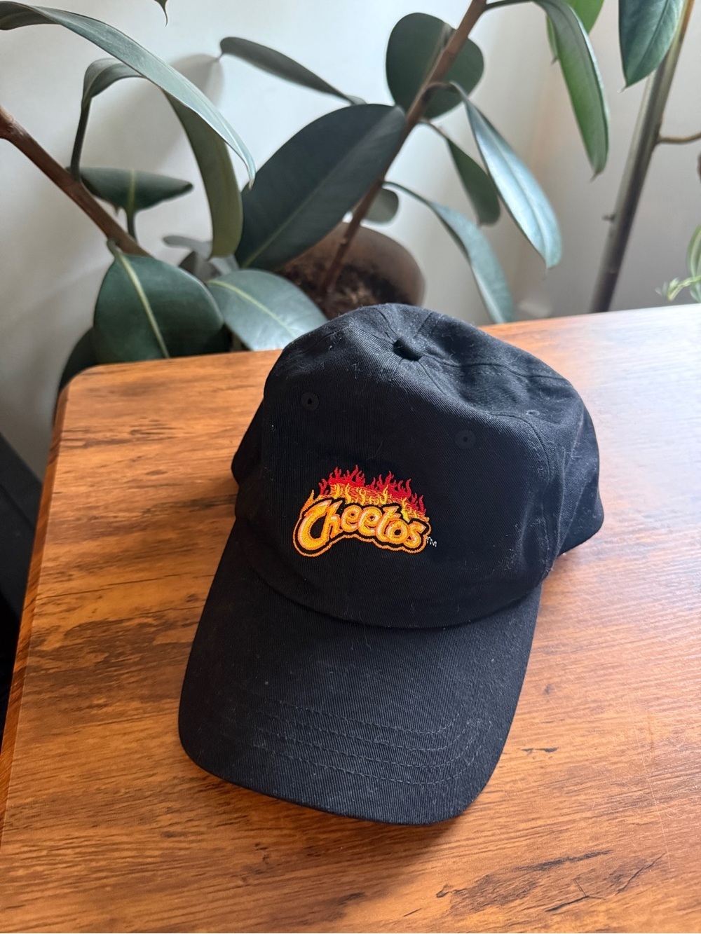 Black Cheetos Flame Logo Hat